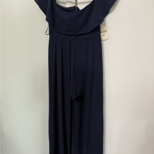 Altar'd State Navy Off-Shoulder Jumpsuit/romper/high low dress